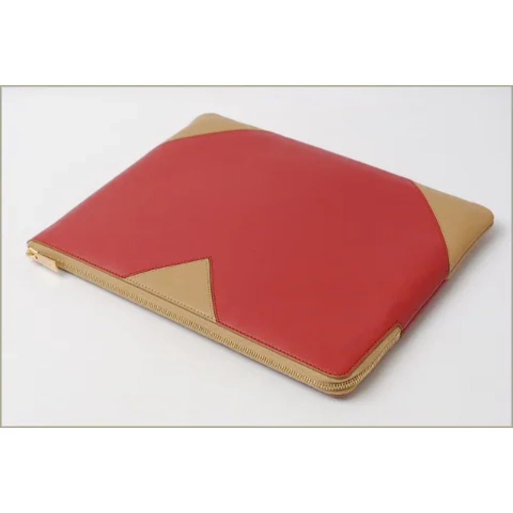 Celine Vintage Pre-owned Leather shoulder-bags Red Dames