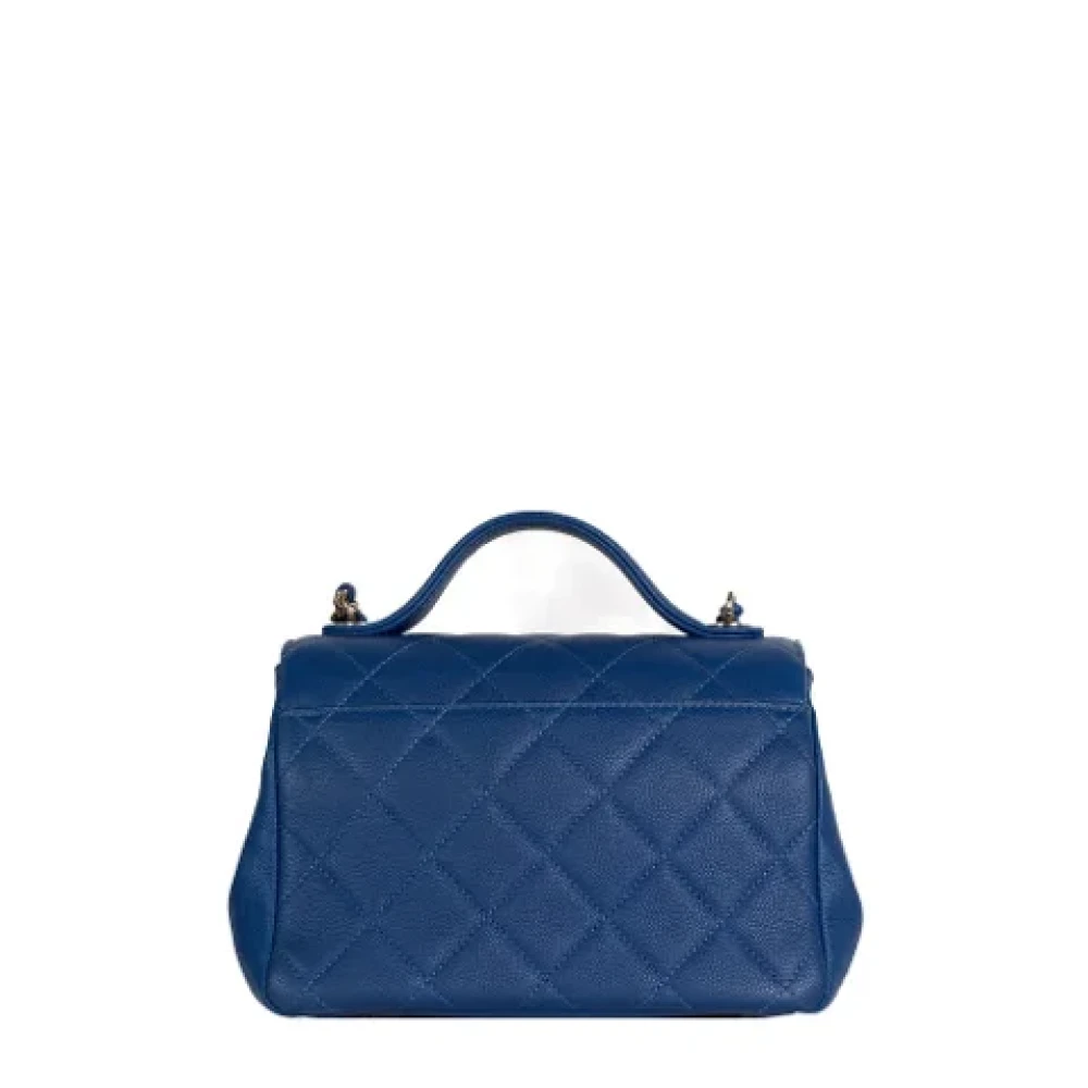 Chanel Vintage Pre-owned Leather handbags Blue Dames