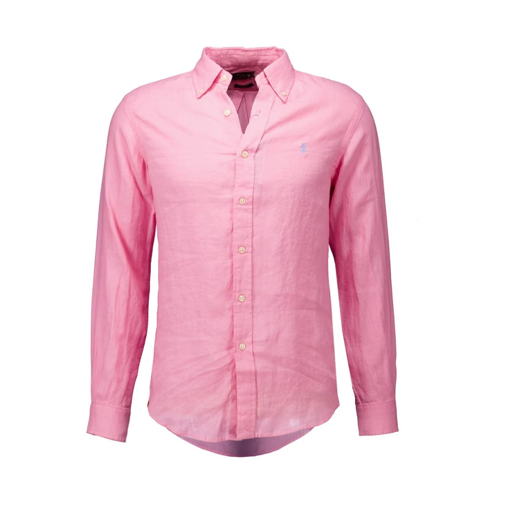 Ralph Lauren Roze Linnen Overhemd Regular Fit Pink Heren