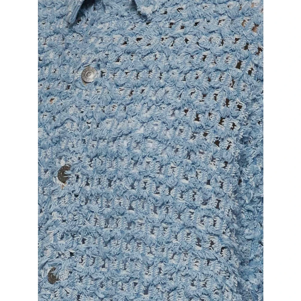 Stella Mccartney Denim Boucle Shirt Katoen Blue Dames