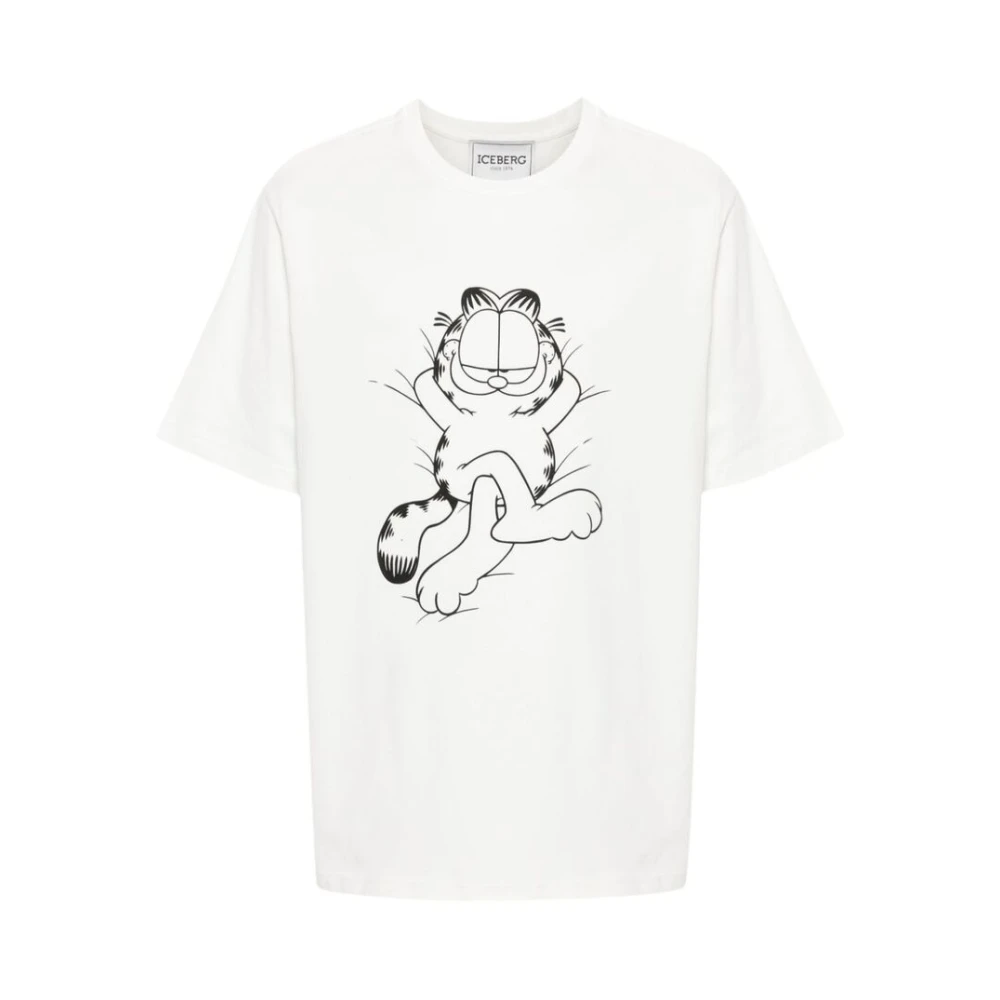 Iceberg Garfield Print Crew Neck T-shirt White Heren