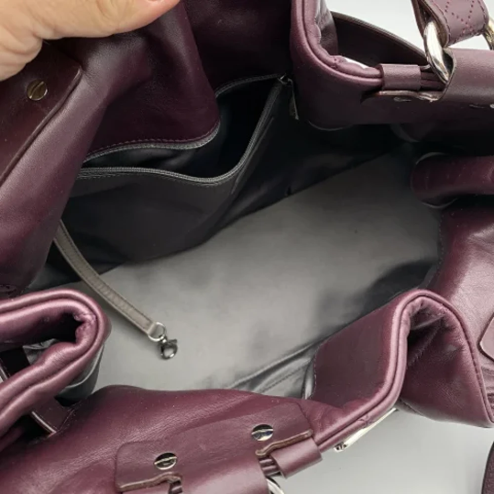 Chanel Vintage Pre-owned Leather handbags Purple Dames