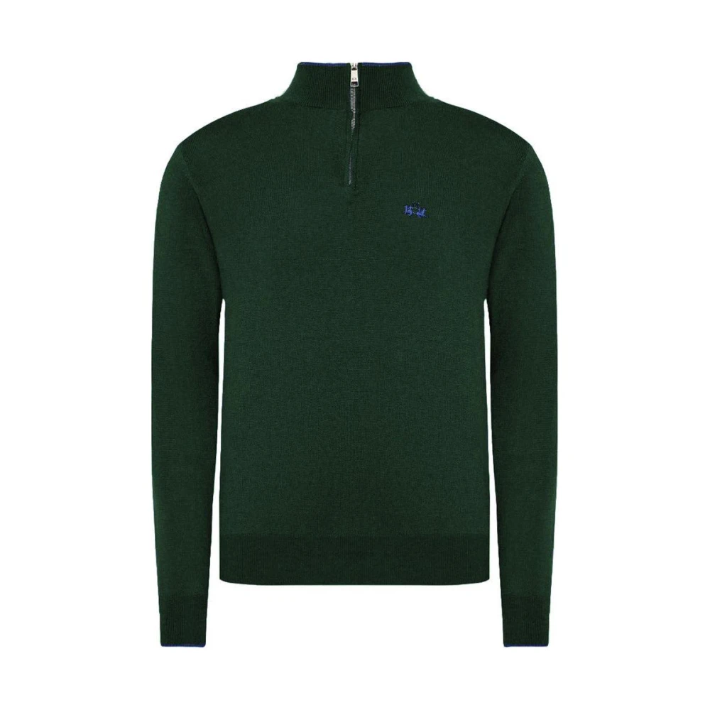 LA MARTINA Half-Zip Geborduurde Trui Green Heren