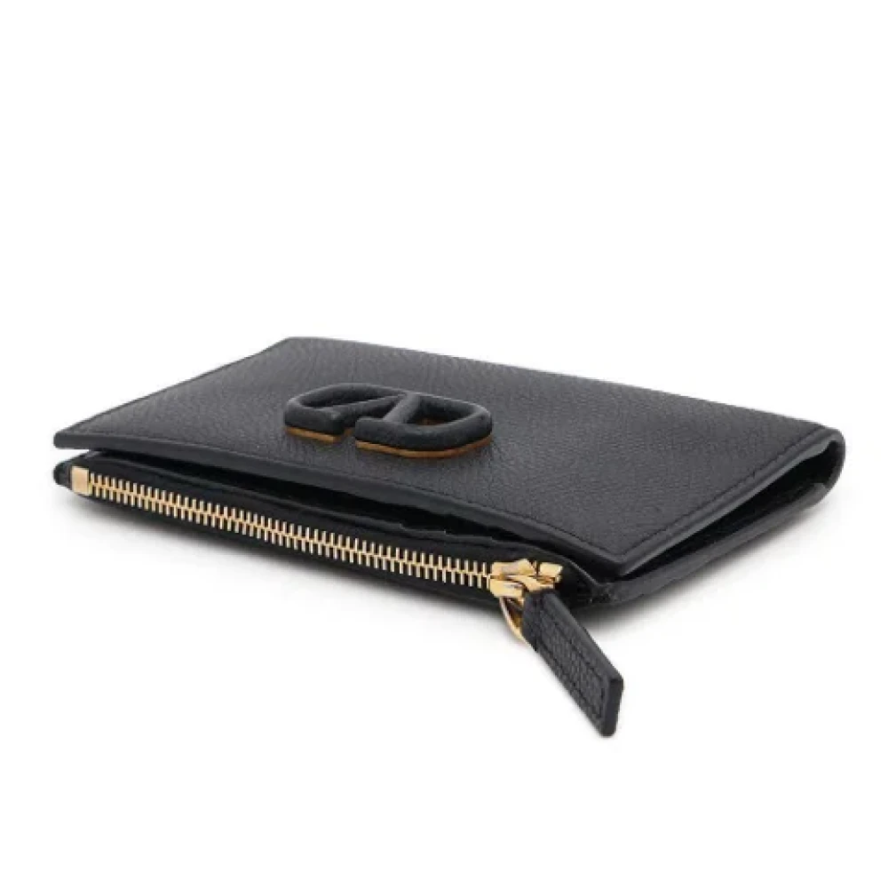 Valentino Vintage Pre-owned Leather wallets Black Unisex