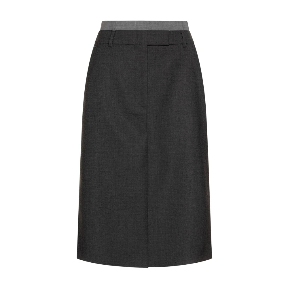 SPORTMAX Chique Midirok met Moderne Details Gray Dames