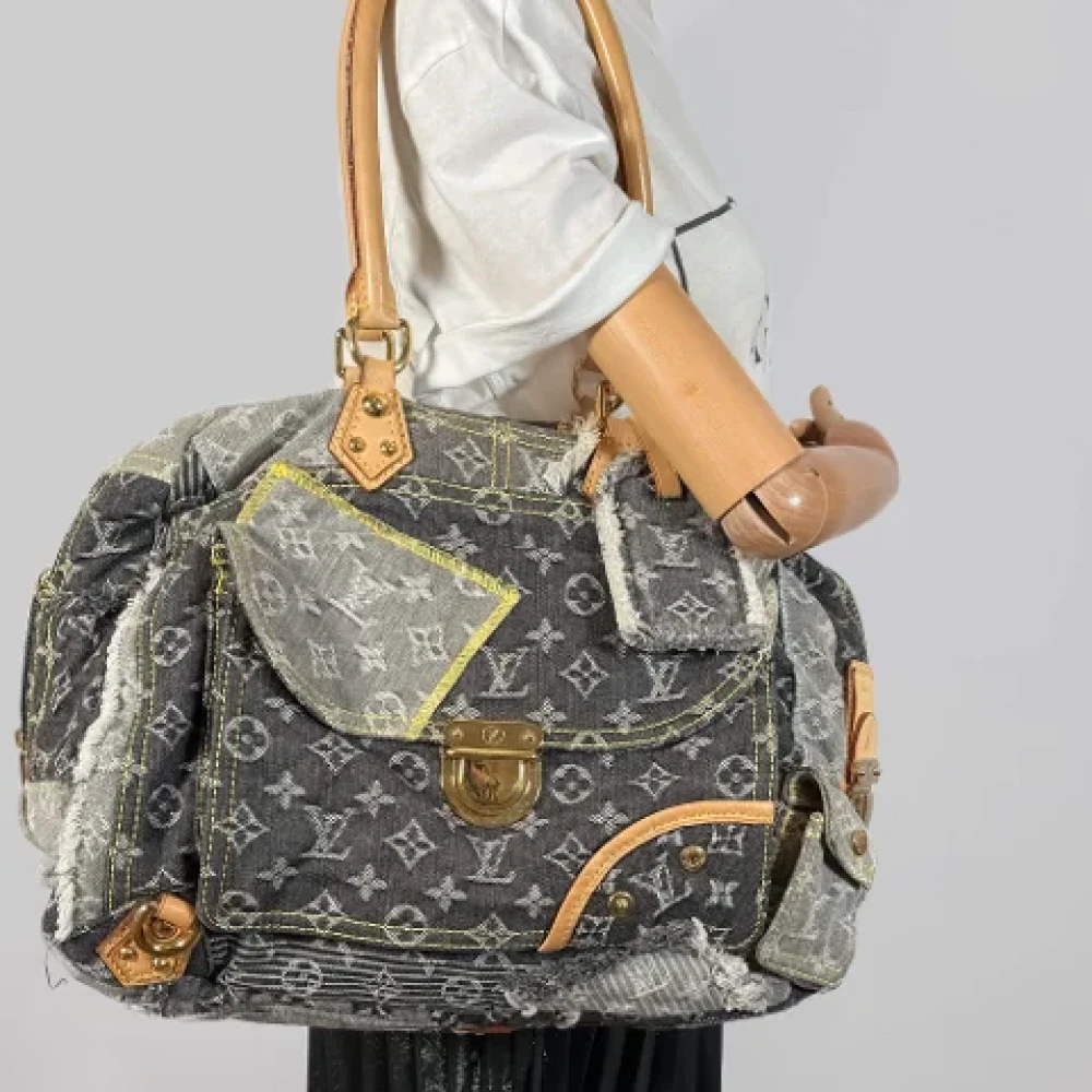 Louis Vuitton Vintage Pre-owned Denim louis-vuitton-bags Gray Dames
