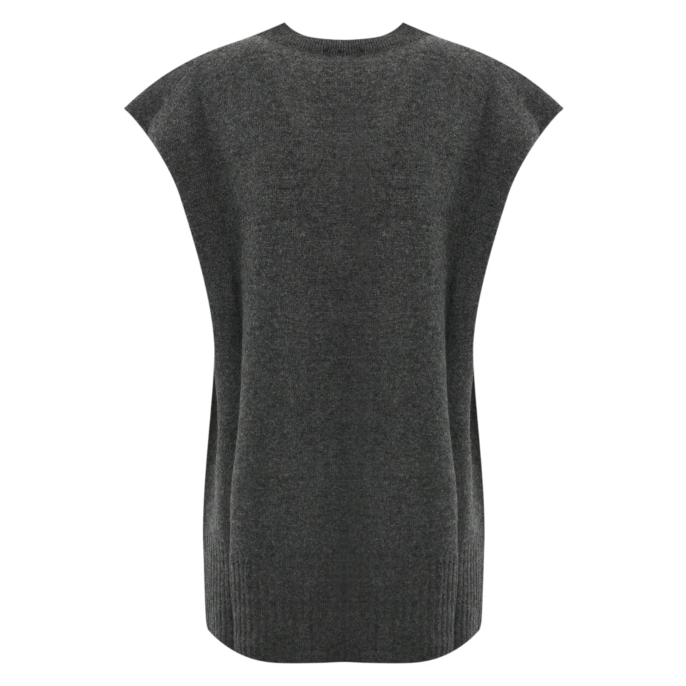 pinko Kasjmierwol Damesvest Mouwloos V-hals Gray Dames