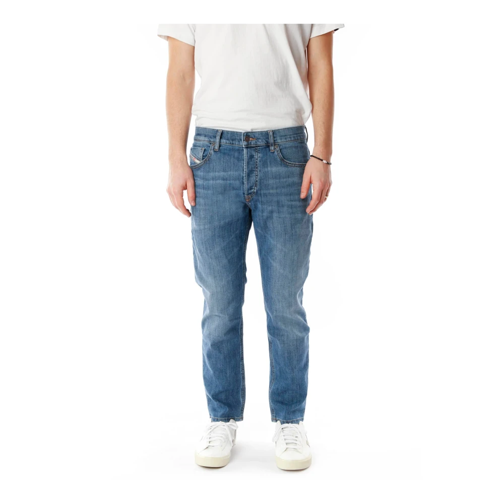 Diesel Slim Fit Midwaist Tapered Jeans Blue Heren