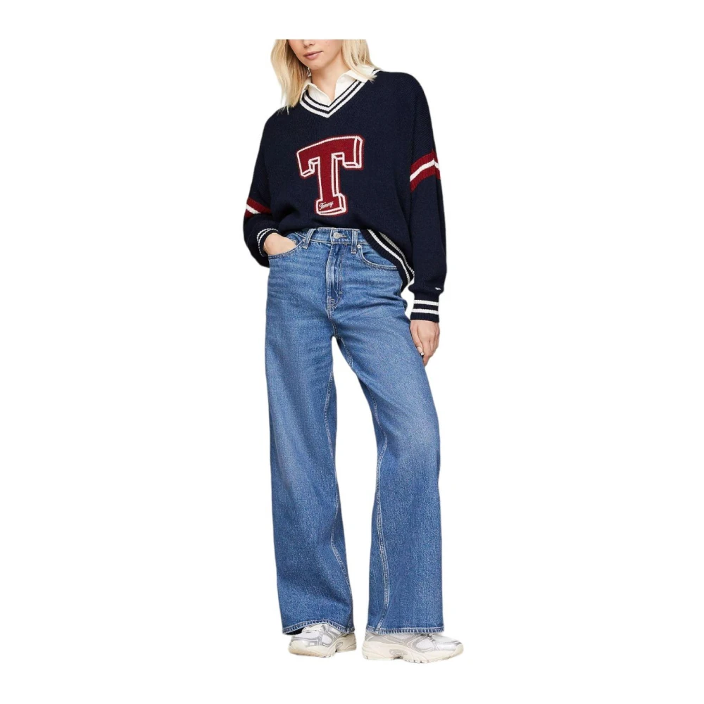 Tommy Hilfiger Bubble Cable Flag Sweater Blue Dames