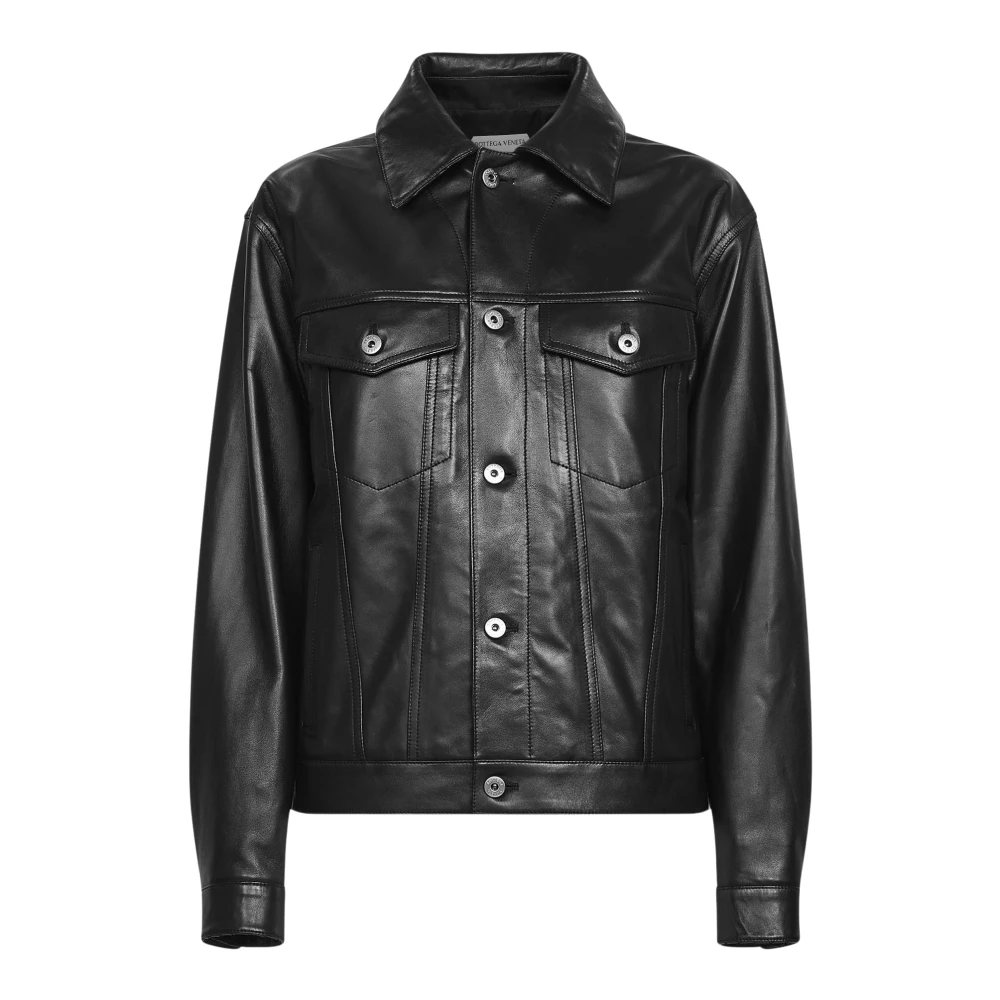 Bottega Veneta Women's Black Leather Jackets, Xs, Leather Jacket