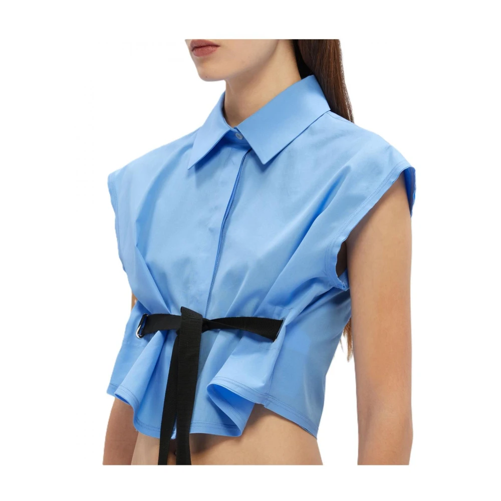 Msgm Katoenen Overhemden Blue Dames