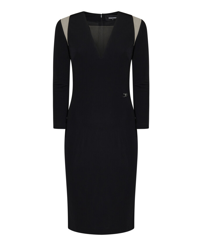 robe-noire-col-v-decoupee