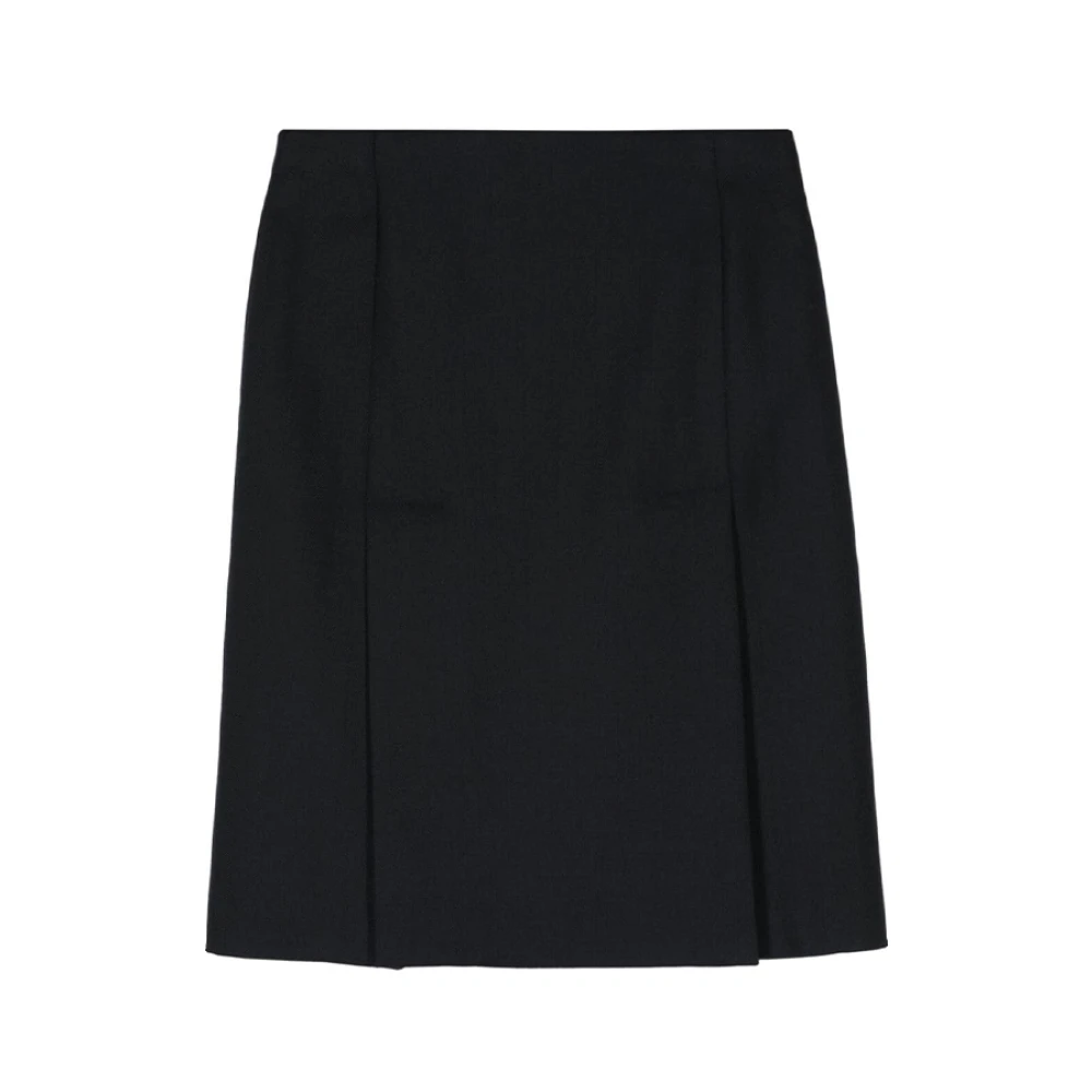 Barena Venezia Navy wollen hoge taille rok Blue Dames