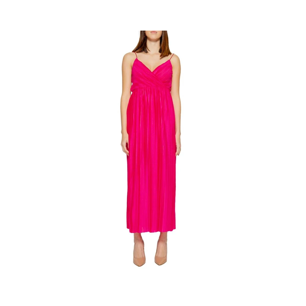 Only Women's Pink Multicolor Long Polyester Dress Spring/Summer Collection