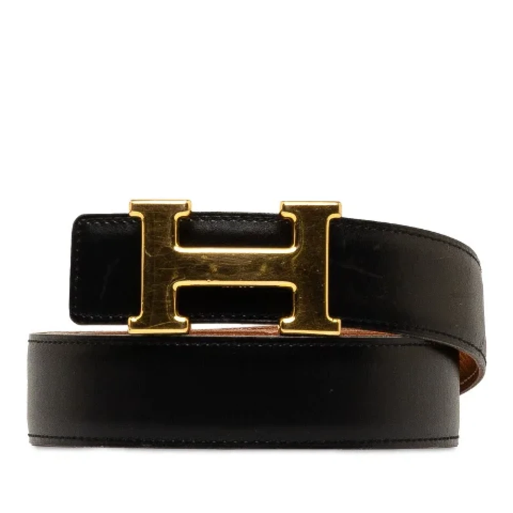 Hermès Vintage Pre-owned Leather belts Black Heren