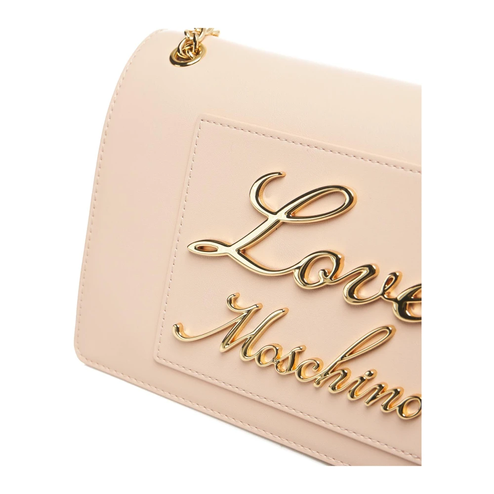 Love Moschino Crossbody Tas met Logo en Ketting Schouderband Pink Dames