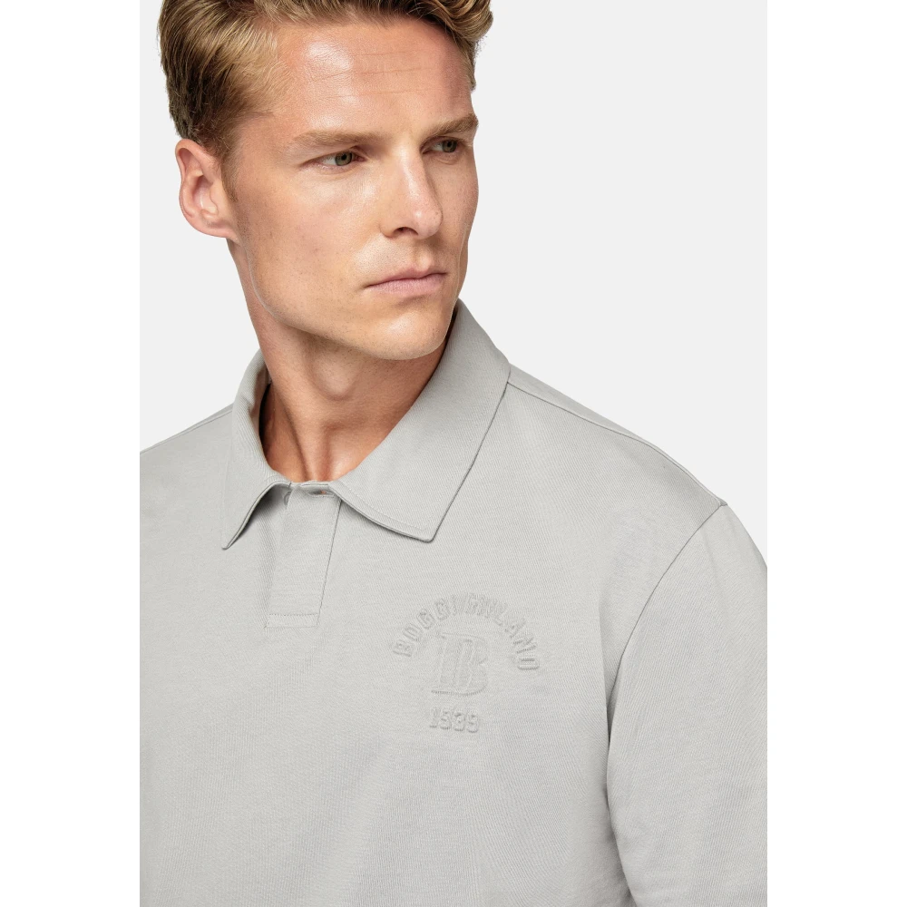 Boggi Milano Poloshirt van katoenmix Gray Heren