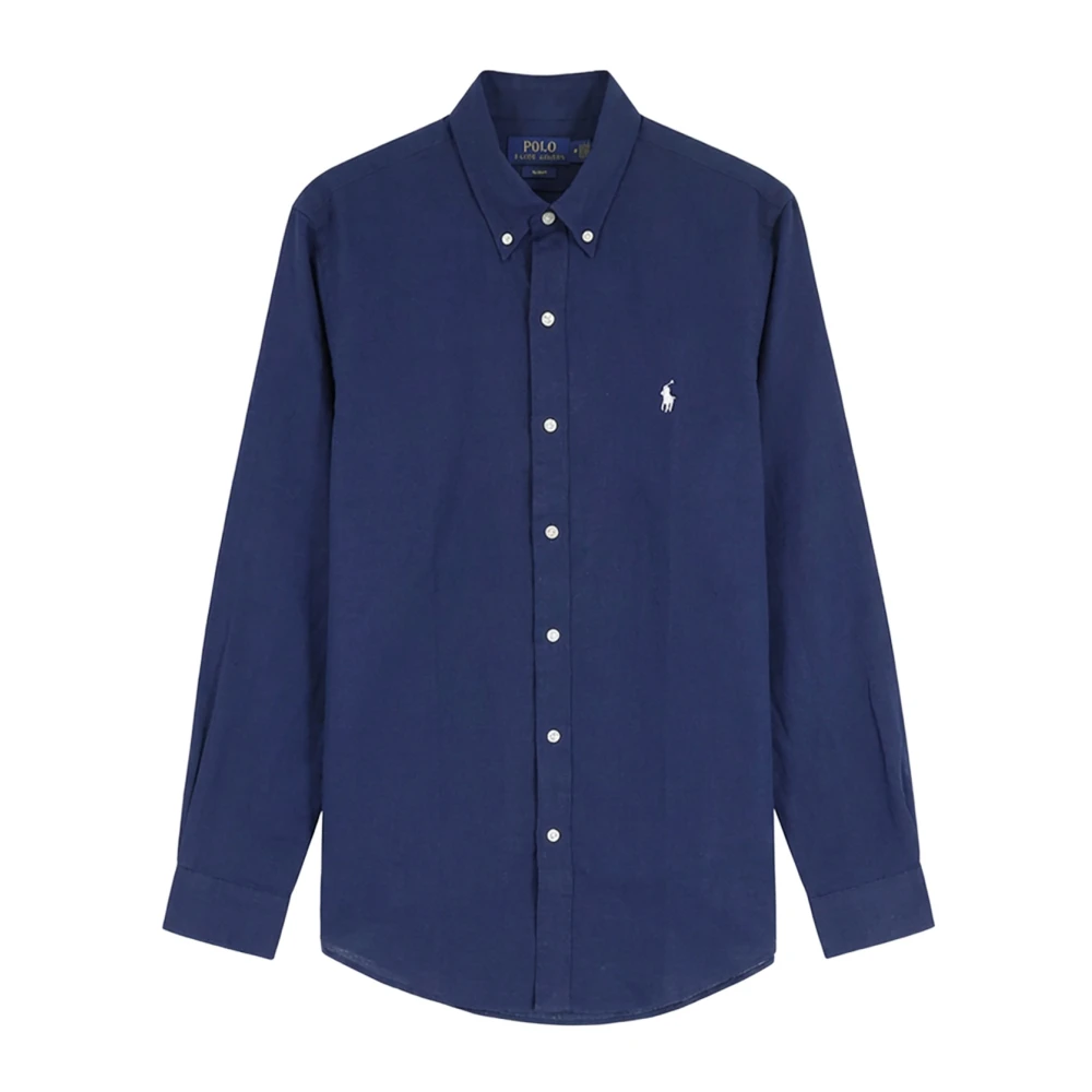 Polo Ralph Lauren Men's Blue Slim Linen Shirt - Casual Shirts - L - Shirts