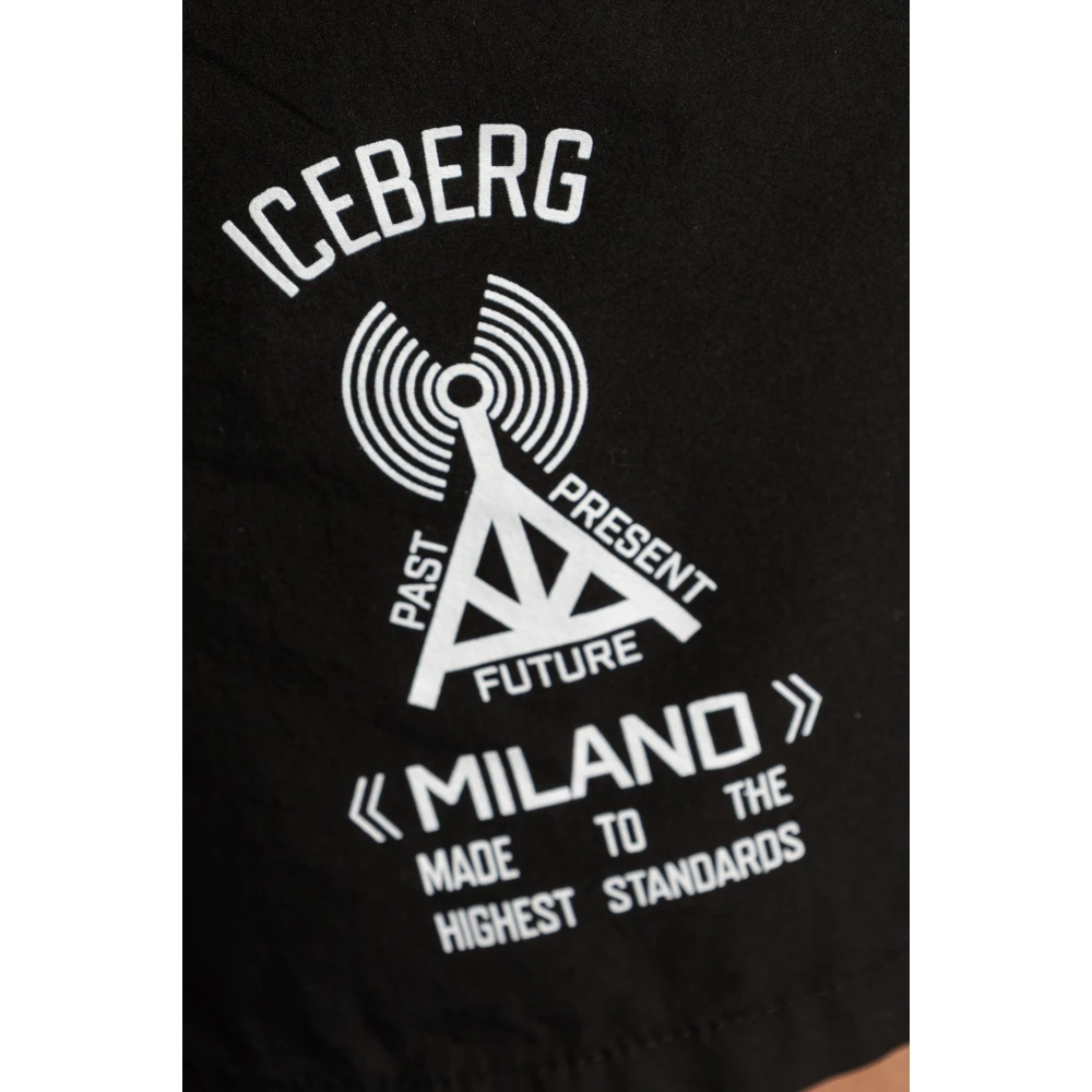 Iceberg Shorts with logo Black Heren