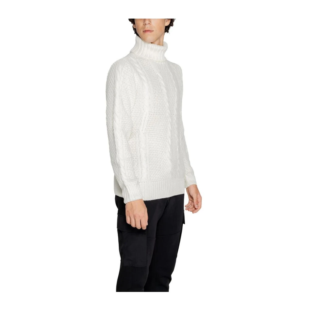 Gianni Lupo Witte Gebreide Trui Heren Collectie Herfst Winter White Heren