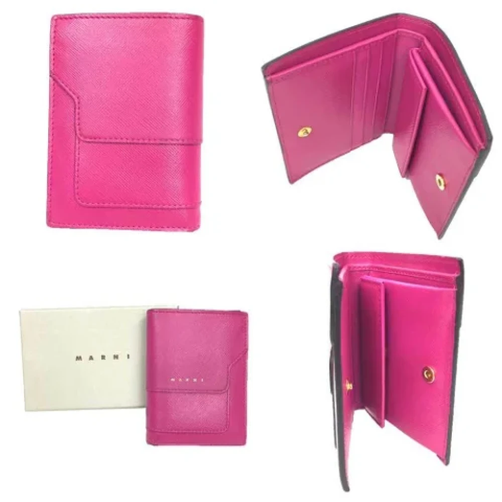 Marni Pre-owned Leather wallets Pink Dames