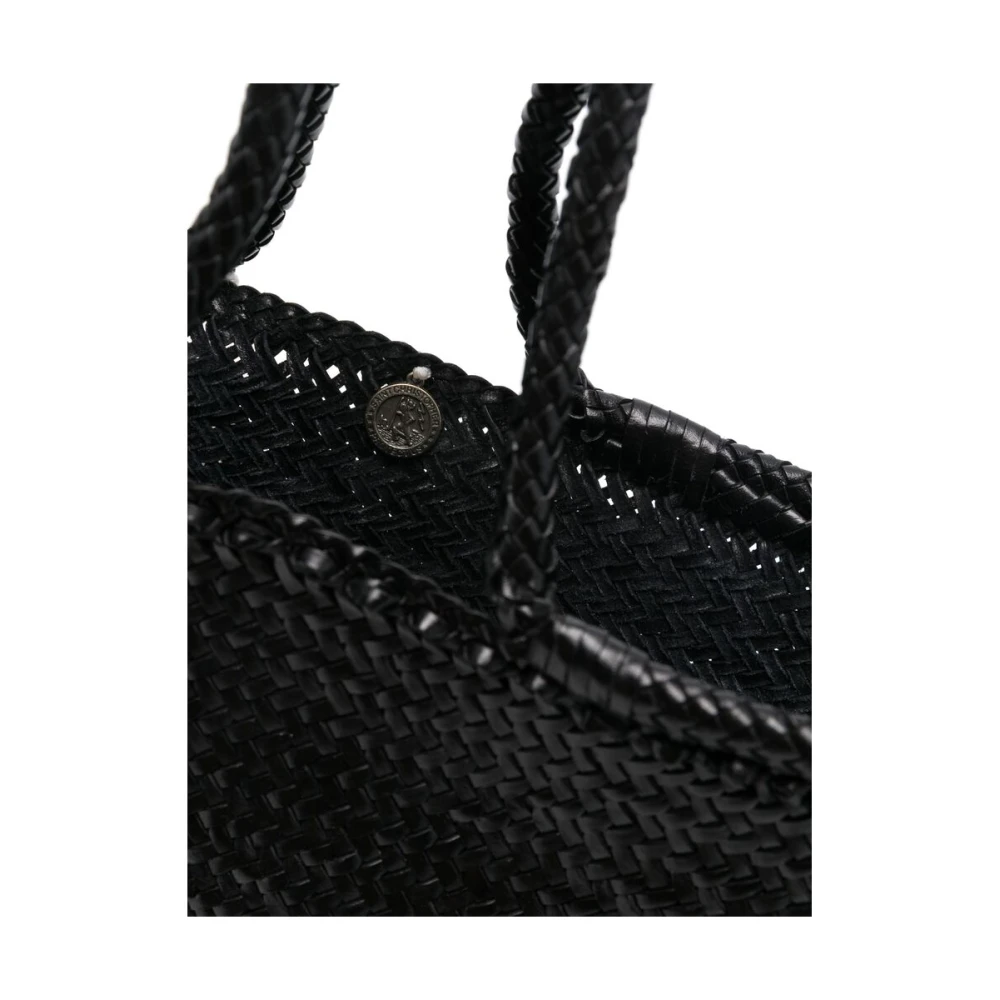Dragon Diffusion Zwarte Leren Gevlochten Handtas Black Dames