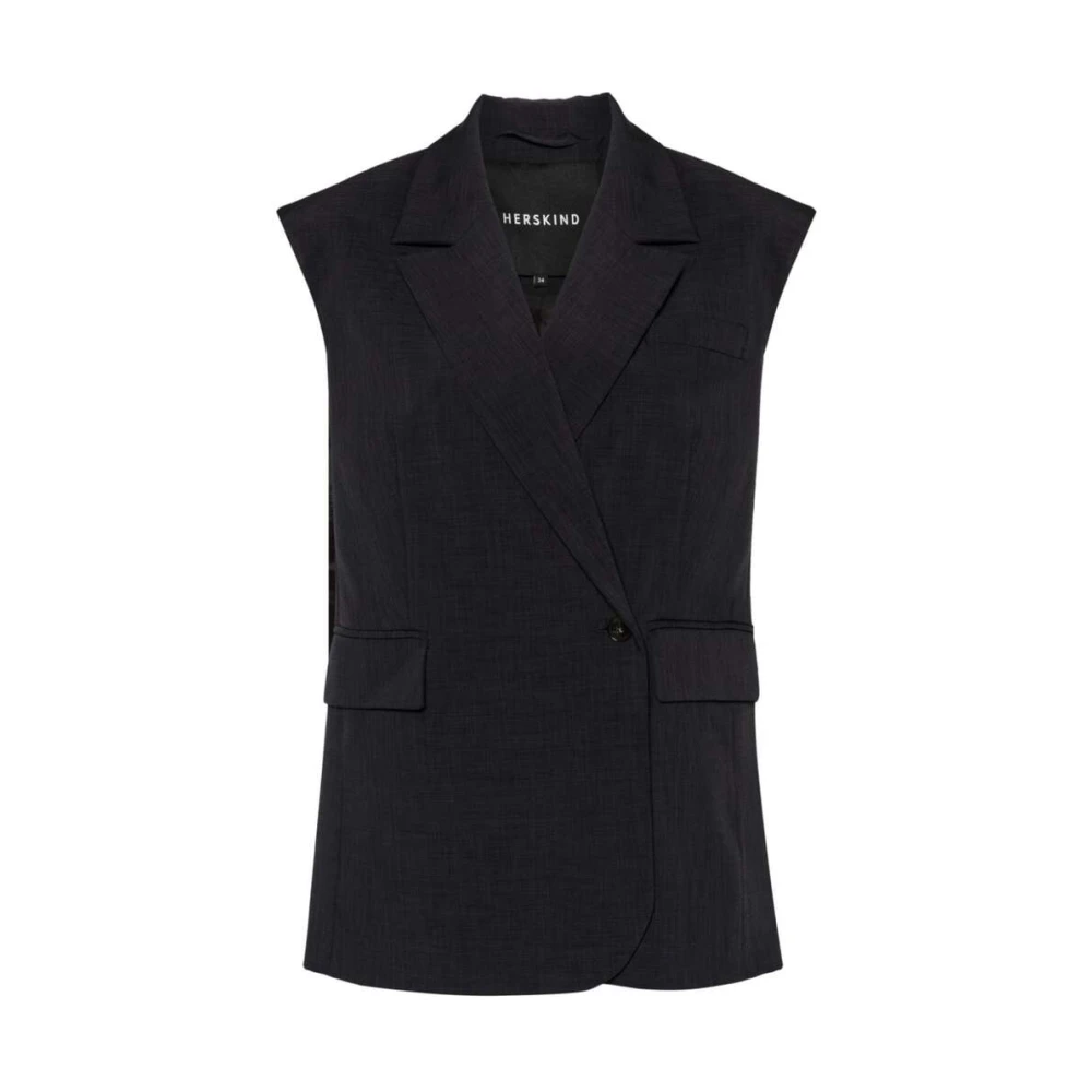 Birgitte Herskind Donkergrijze Dubbel-Borst Waistcoat Black Dames