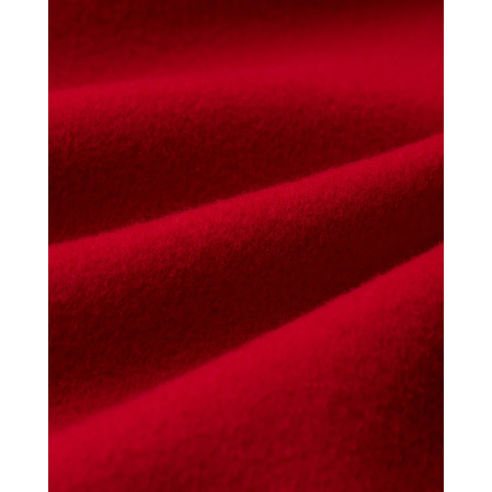 IVY OAK Midi Wollen Jas met Riem en Zakken Red Dames