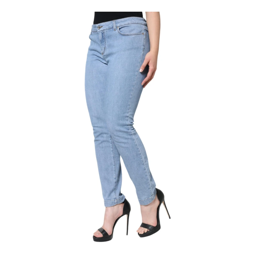 Dolce & Gabbana Blauwe Denim Jeans met Logodetails Blue Dames