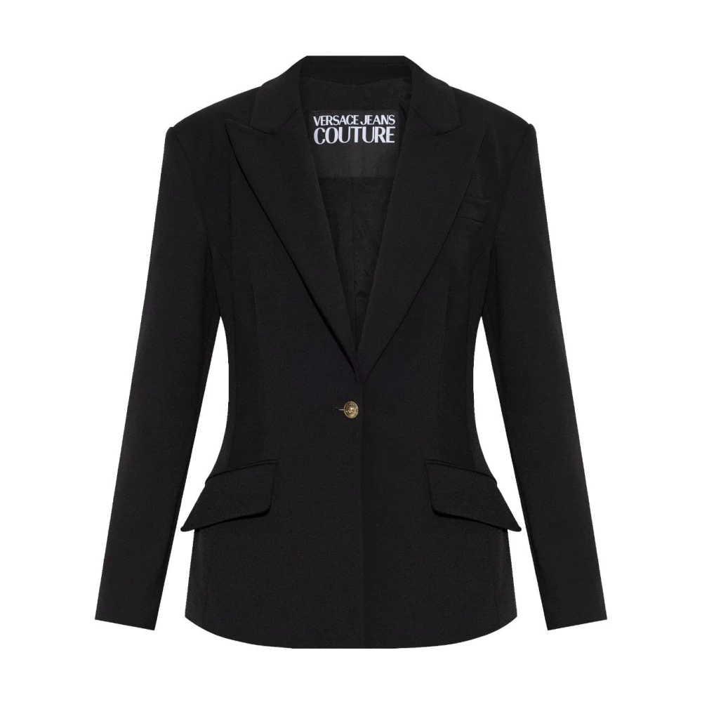 Versace Jeans Couture Zwarte Jas Verhoog Stijl Elegantie Black Dames