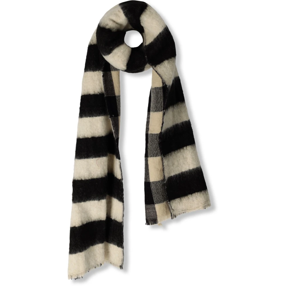Notre-v Zwart en wit acryl sjaal Black Dames