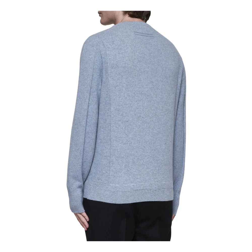 Ermenegildo Zegna Lichtblauwe Wol Kasjmier Crew Neck Sweater Blue Heren