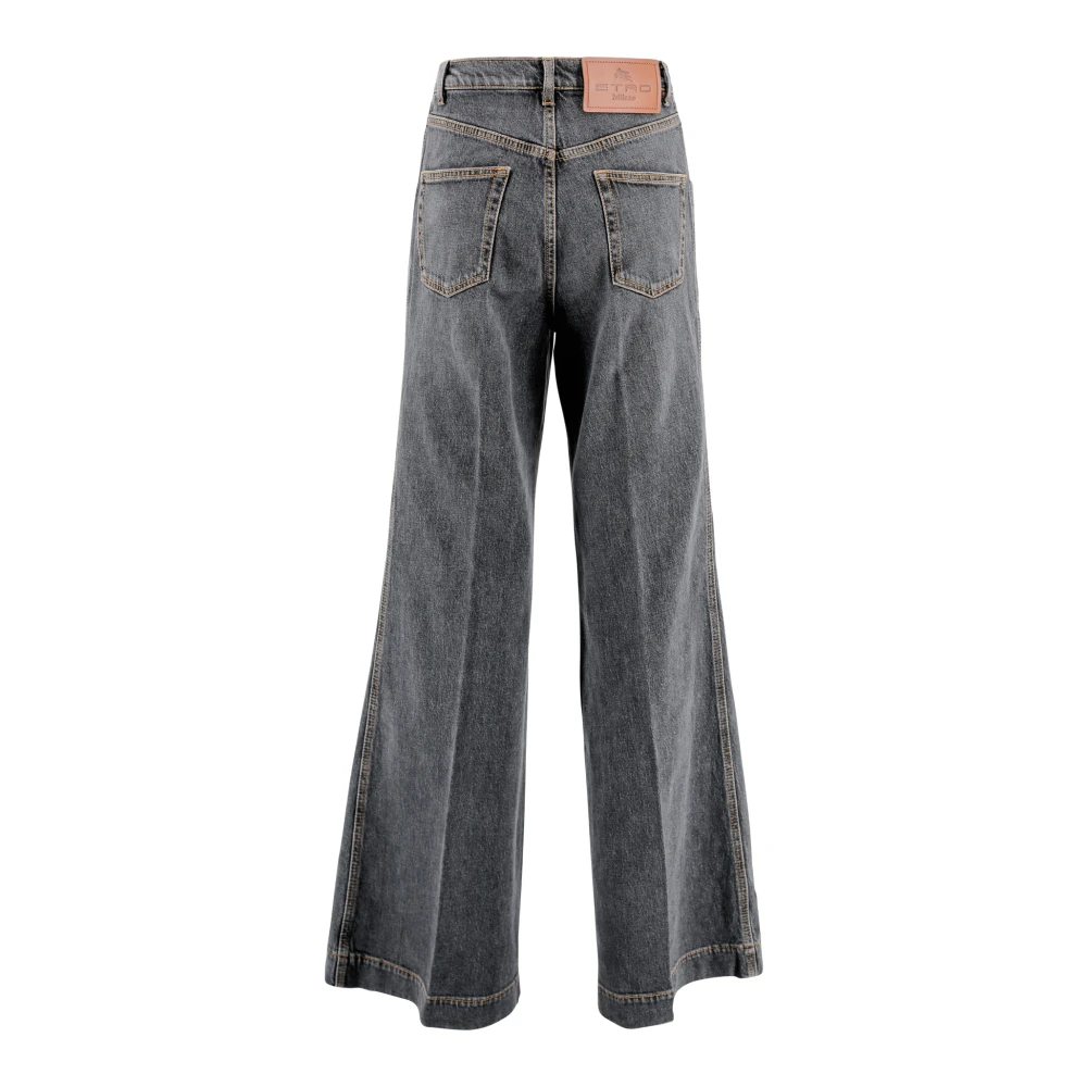 ETRO Flare-fit Gebruikt-effect Denim Jeans Blue Dames