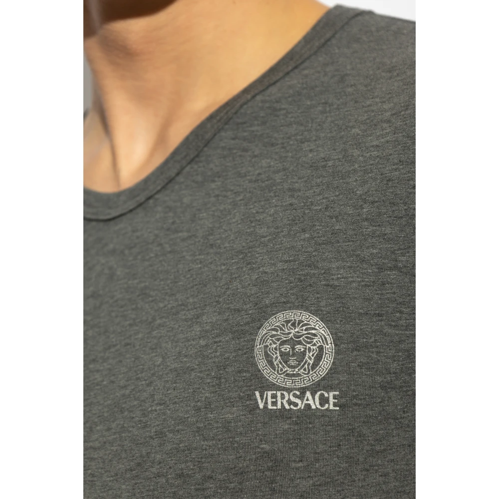 Versace Katoenen ondergoed t-shirt Gray Heren