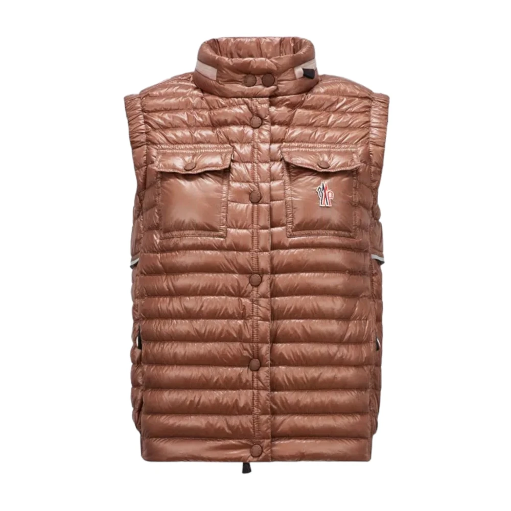 Moncler Outdoor donzen bodywarmer met capuchon Brown Dames