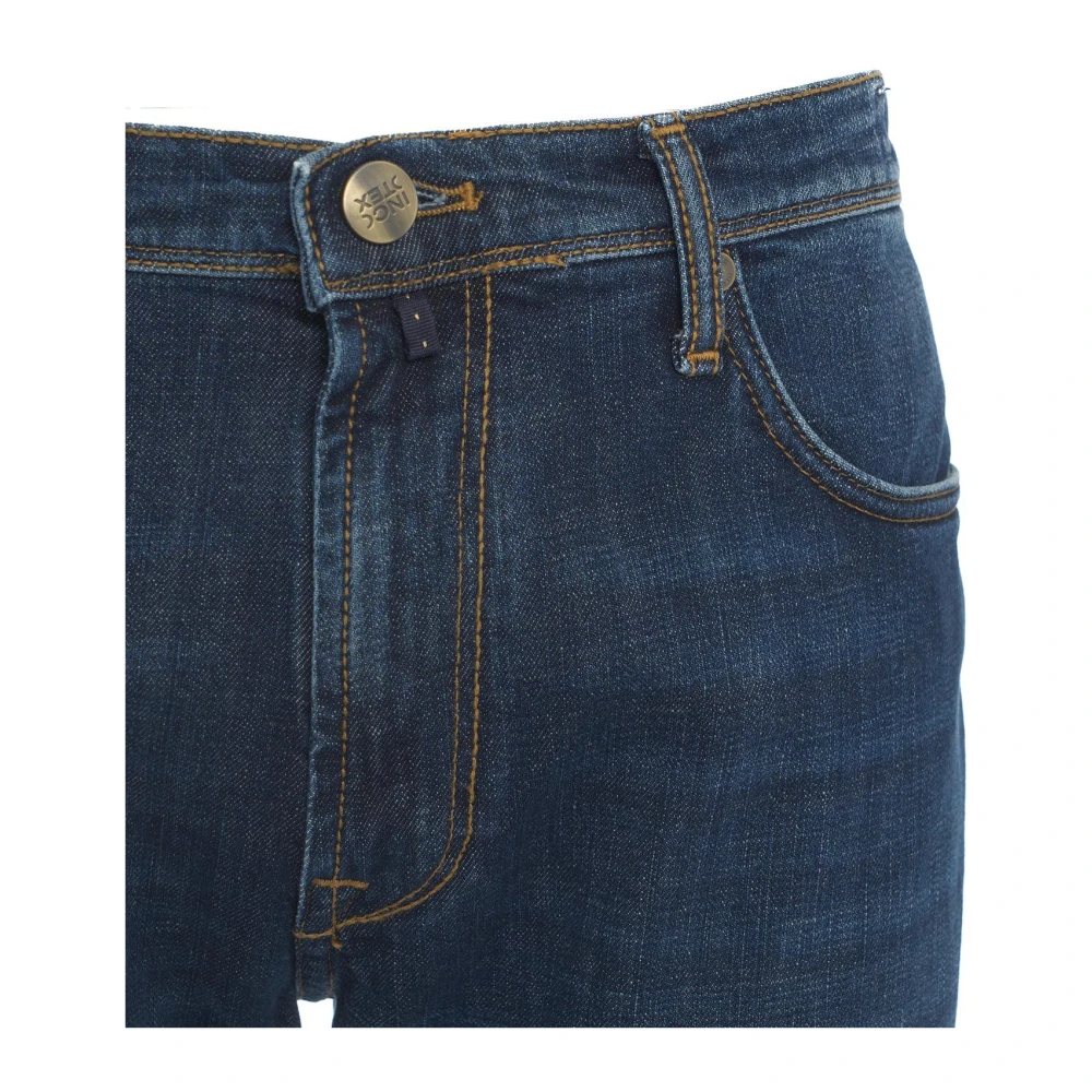 Incotex Blauwe Regular Fit Jeans Aw24 Blue Heren