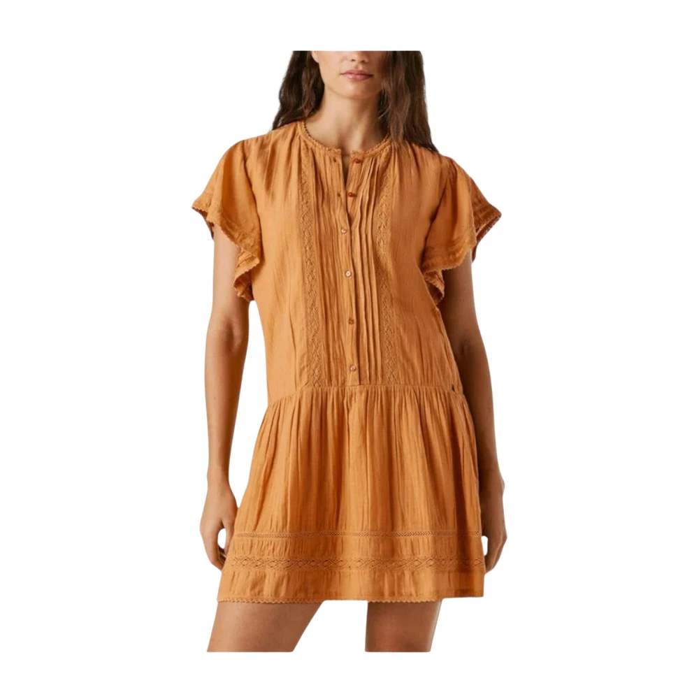 Pepe Jeans Women's Orange Shirt Dress - Shirt Dresses - S - Dresses