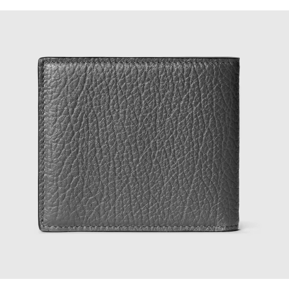 Gucci Grijze Leren Bi-Fold Portemonnee Gray Heren