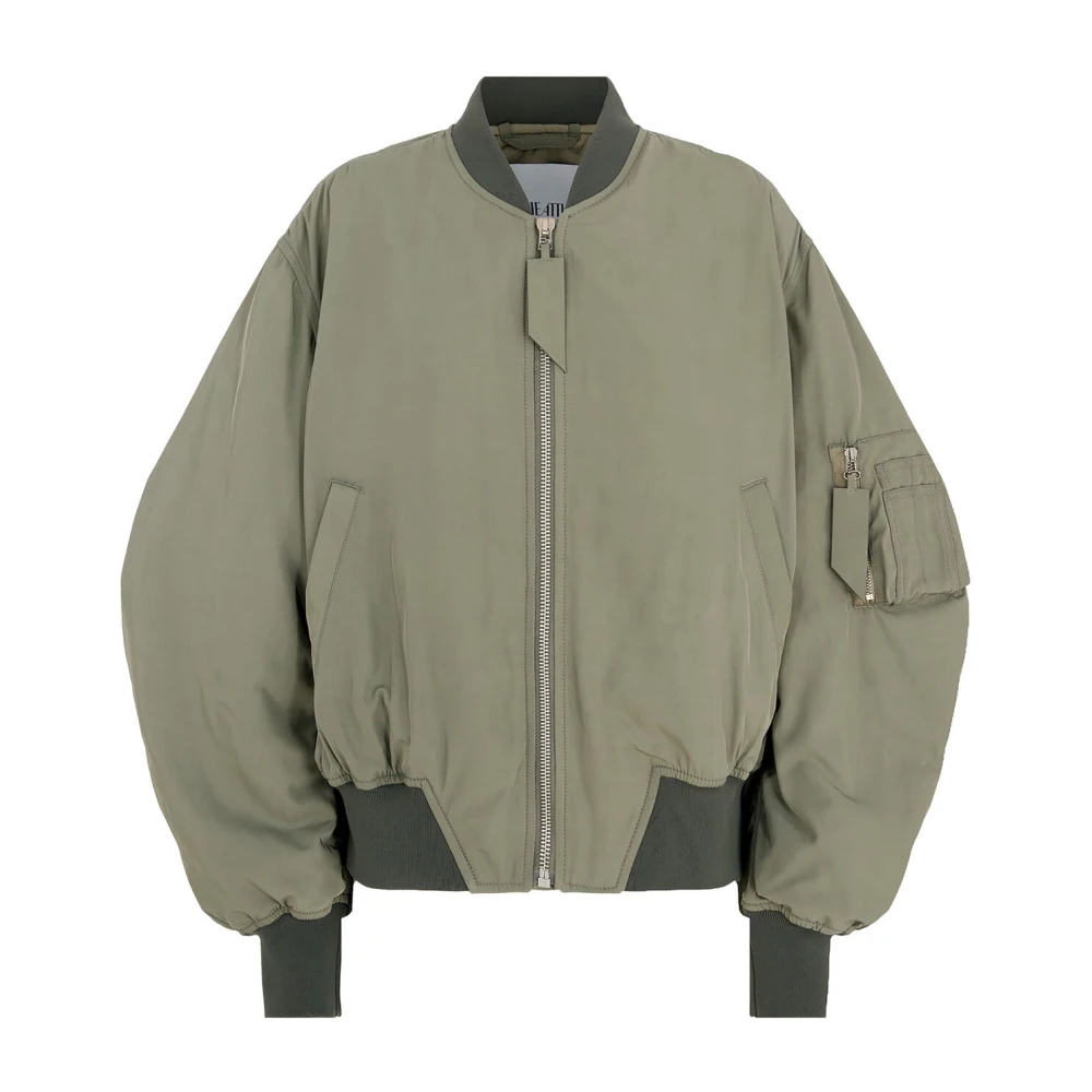The Attico Women's Green Military Anja Bomber Jacket - Bomber Jackets - S - Jackets