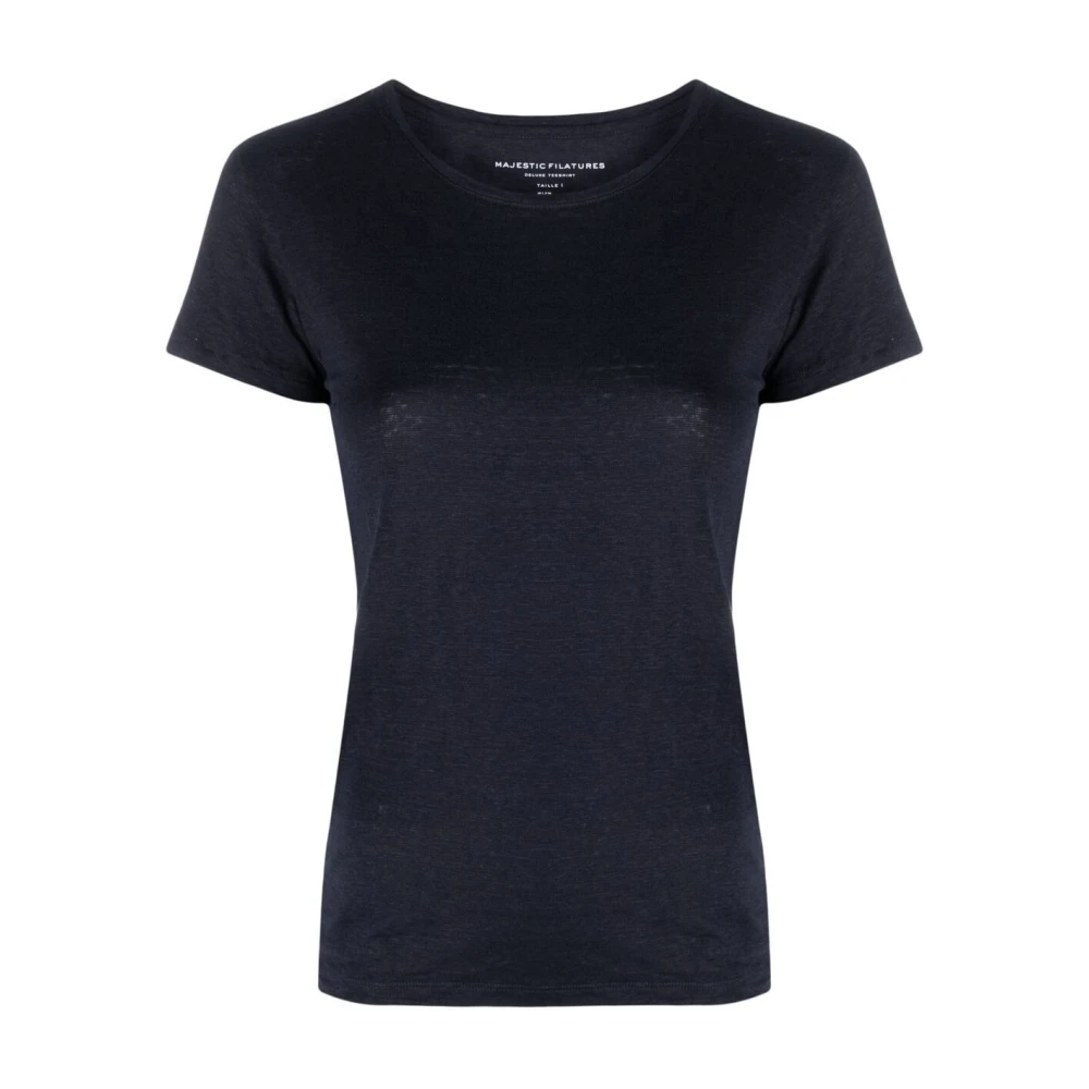 Majestic filatures Blauw Linnen T-shirt en Polo Blue Dames