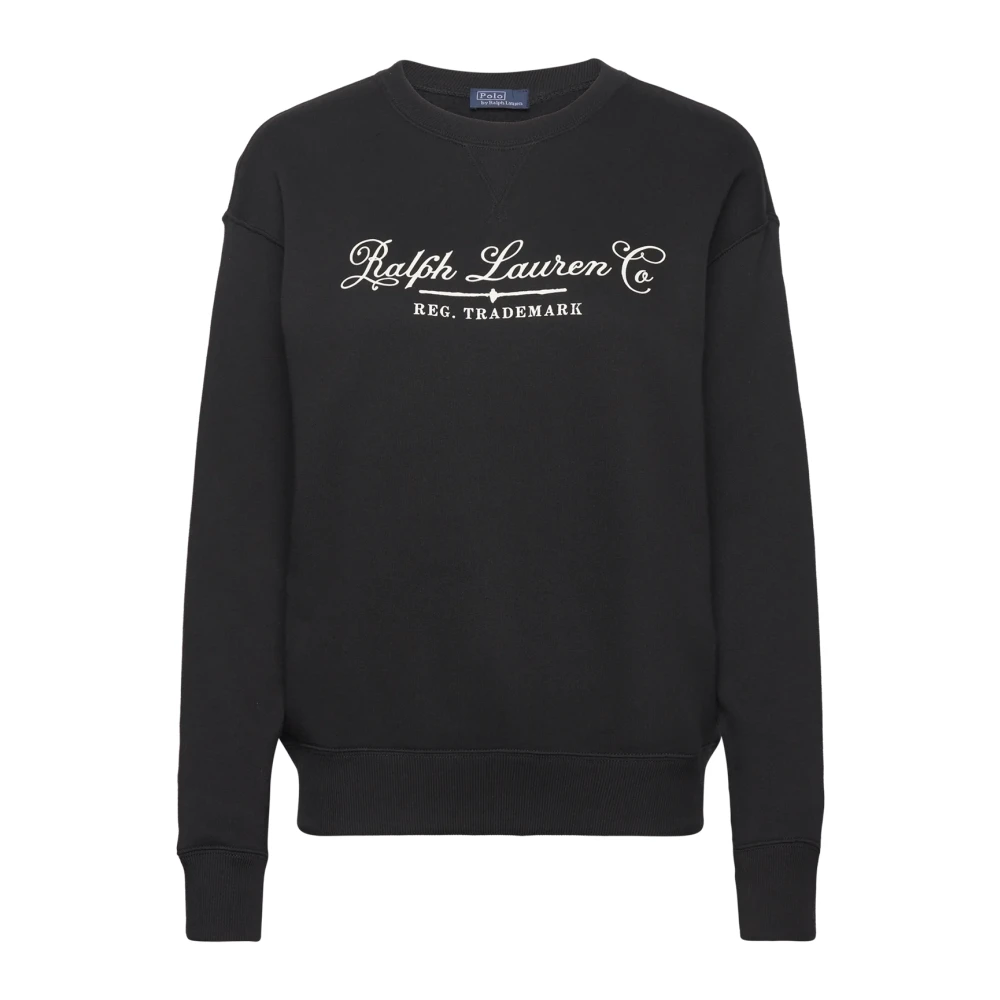 Ralph Lauren Gezellige Sweatshirt met Handtekeninglogo Print Black Dames