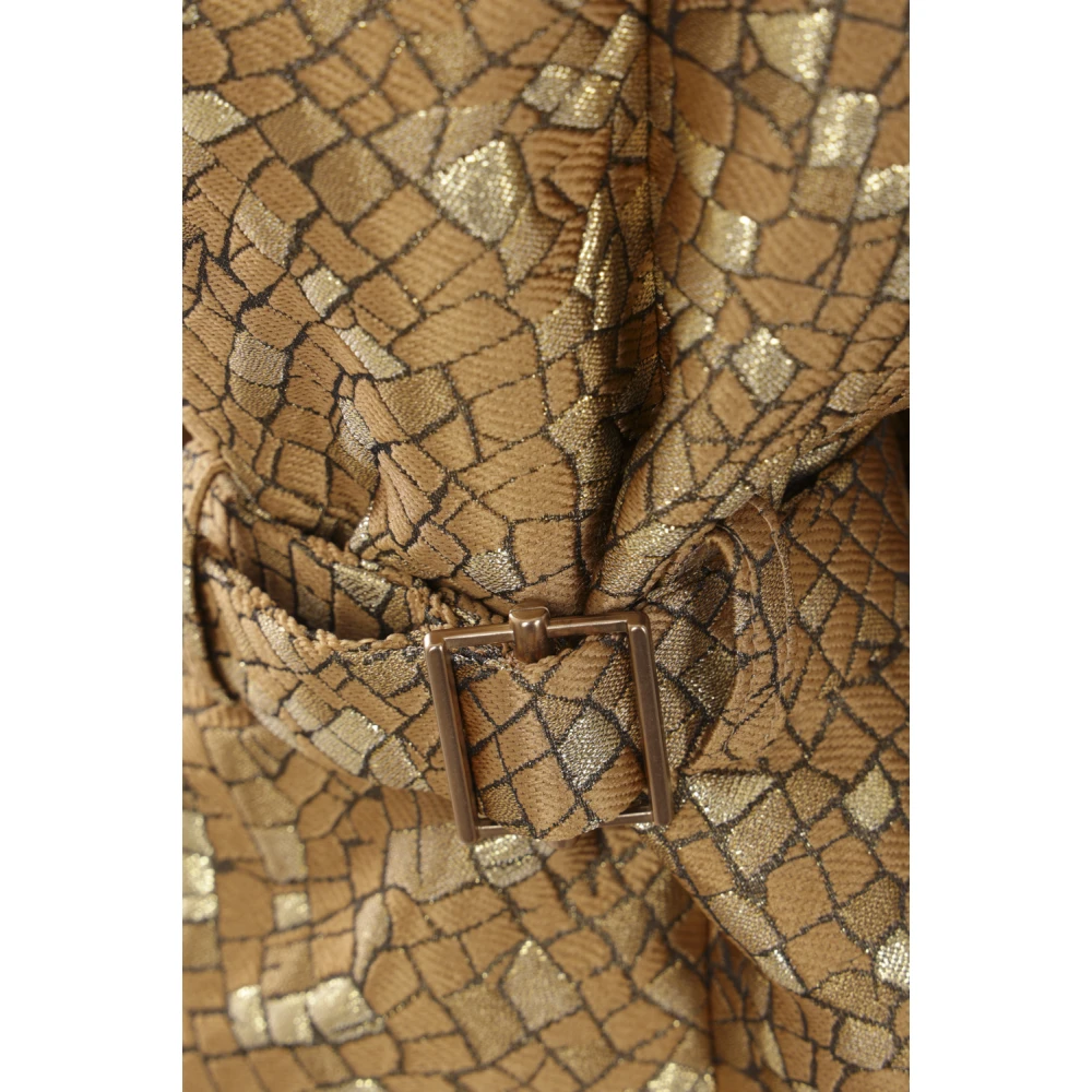Max Mara Gouden Oversize Jacquard Trenchcoat Yellow Dames