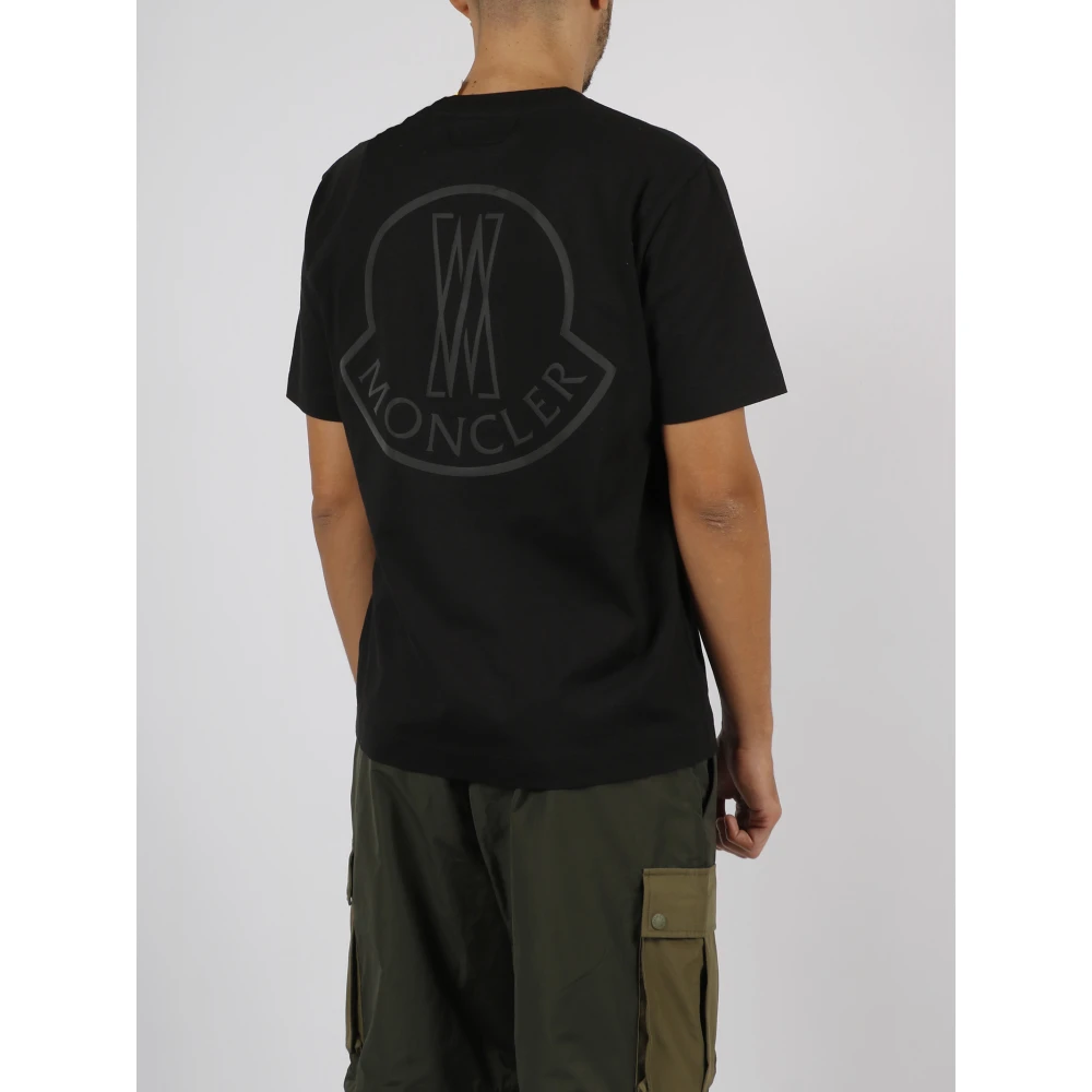 Moncler Pharrell Logo Katoenen T-Shirt Black Heren