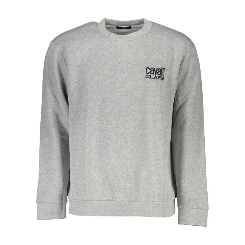 Cavalli Class Chique Grijs Geborduurde Sweatshirt Gray Heren