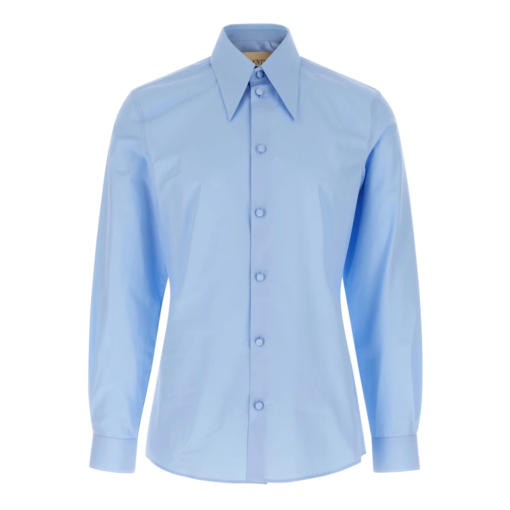 Valentino Garavani Men's Blue Formal Shirts, L, Cotton Poplin Shirt