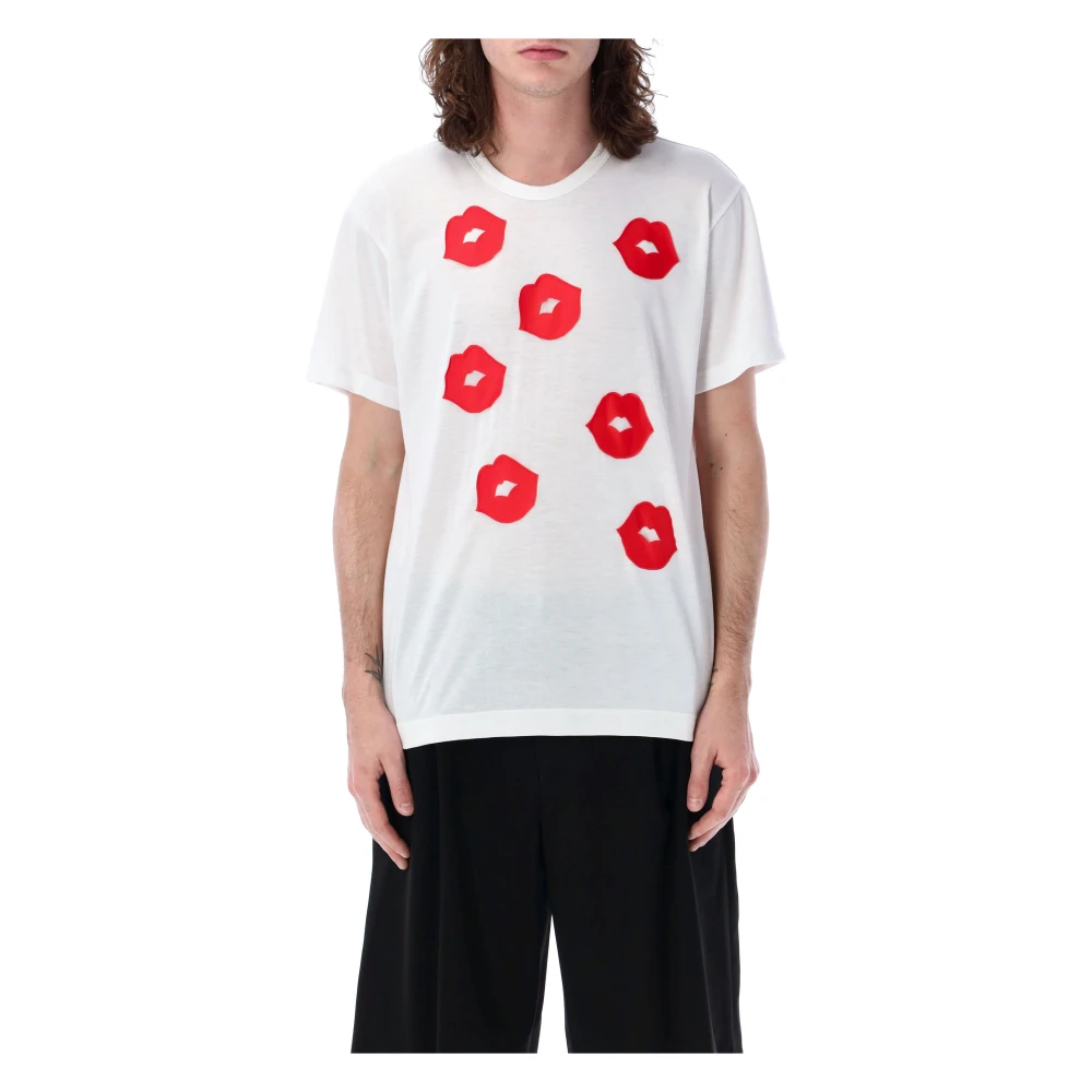 Comme des Garçons Witte Lips T-Shirt Ss24 White Heren