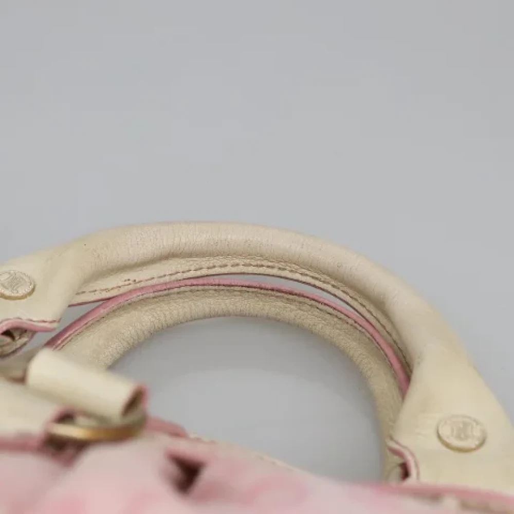 Celine Vintage Pre-owned Canvas handbags Pink Dames