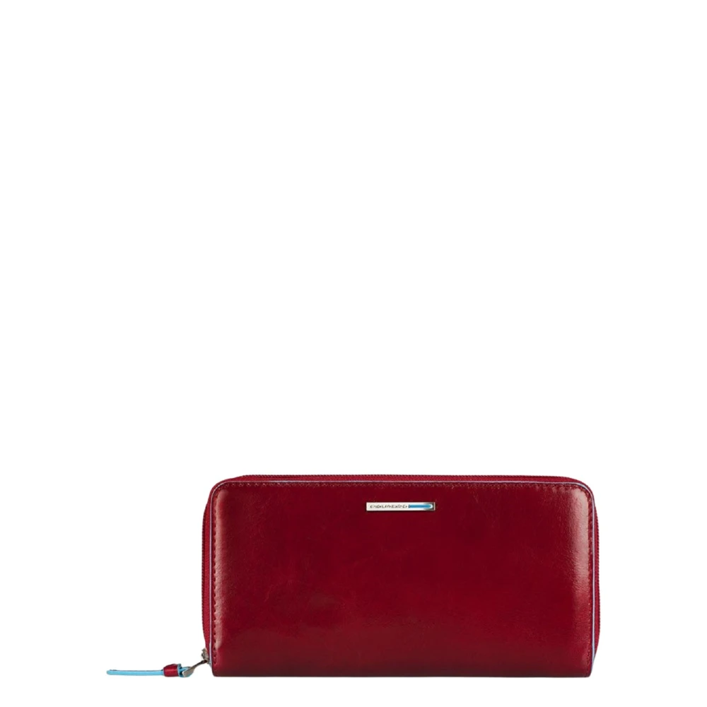 Piquadro Women's Red Three-Gusset Zip Wallet - Wallets & Cardholders - One Size - Accessories