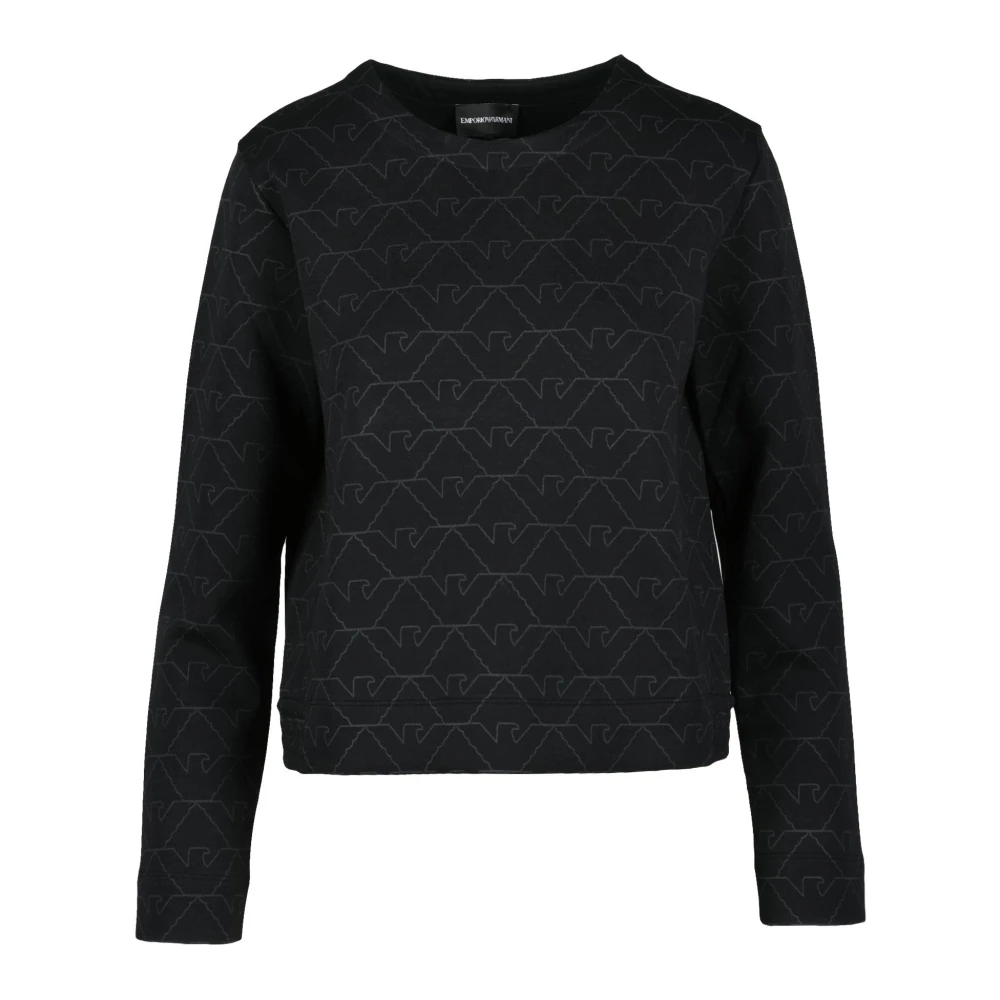 Emporio Armani Stijlvolle Sweater Katoenmix Elastaan Black Dames