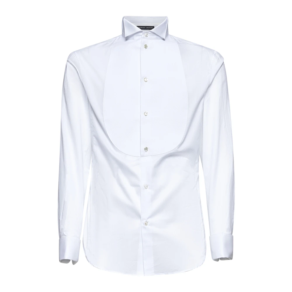 Giorgio Armani Klassieke Witte Franse Manchet Overhemd White Heren